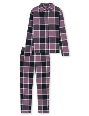 Dames pyjama flanel - Select Premium - Katoenen doorknoop pyjama lange mouwen