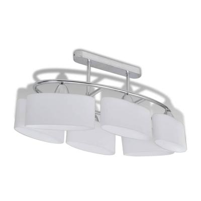 VidaXL Plafondlamp met ellipsvormige glazen kappen 6xe14