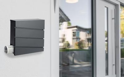 Brievenbus met krantenbuis staalzilver