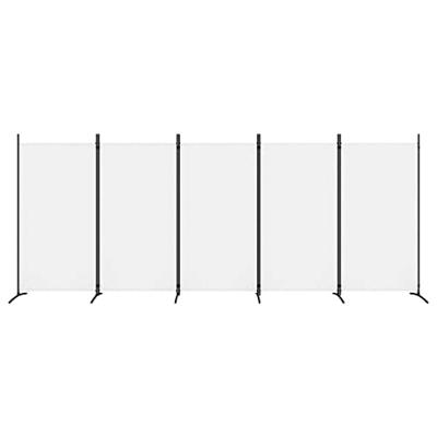 Kamerscherm met 5 panelen 433x180 cm stof wit - thumbnail