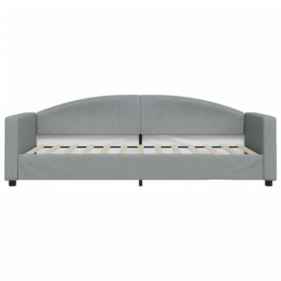 Slaapbank met onderschuifbed 90x200 cm stof lichtgrijs