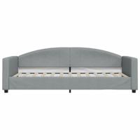 Slaapbank met onderschuifbed 90x200 cm stof lichtgrijs - thumbnail