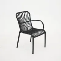 Vita Madrid diningstoel stapelbaar zwart - thumbnail