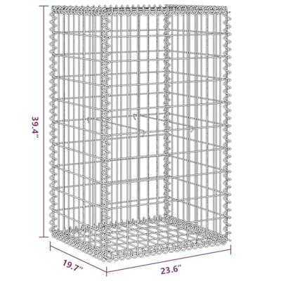 VidaXL Schanskorfmuur met deksels 60x50x150 cm gegalvaniseerd staal