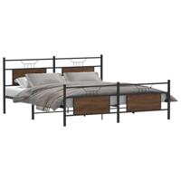 Bedframe zonder matras metaal bruin eikenkleur 183x213 cm - thumbnail