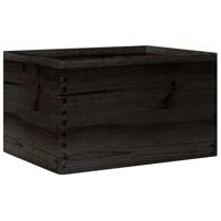 VidaXL Houten kist met handvatten 40x30x23 cm massief grenenhout zwart - thumbnail
