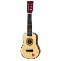 Bino gitaar junior 23 cm hout naturel/rood - thumbnail