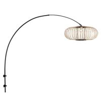 Steinhauer Zwarte wandlampSparkled Light met bamboe kap Ø60cm - 4408ZW - thumbnail