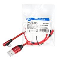 LogiLink CU0149 USB-kabel 0,3 m 2.0 USB A Micro-USB A Rood - thumbnail