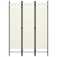 Kamerscherm met 3 panelen 120x180 cm crmewit - thumbnail