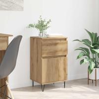 Dressoir artisanaal eikenkleurig 35 x 40 x 70 cm Bewerkt hout - thumbnail