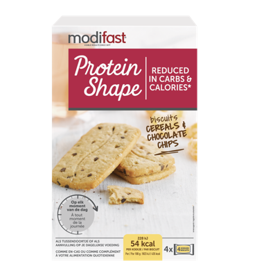 Modifast Proteine shape biscuits cereals & chocolate chips 200 Gram Modifast Proteine shape biscuits cereals & chocolate chips 200 Gram