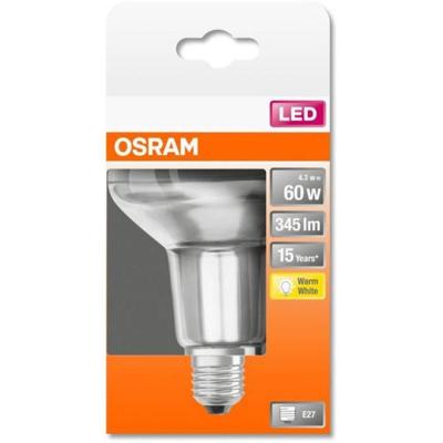 OSRAM HOMELIGHTING 4058075433304 LED-lamp Energielabel F (A - G) E27 Reflector 4.8 W = 60 W Warmwit (Ø x h) 80 mm x 105 mm 1 stuk(s) OSRAM HOMELIGHTING 4058075433304 LED-lamp Energielabel F (A - G) E27 Reflector 4.8 W = 60 W Warmwit (Ø x h) 80 mm x 105 mm 1 stuk(s)