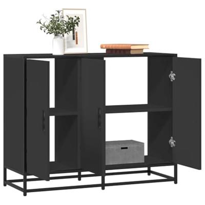 Dressoir 94x35x76 cm bewerkt hout zwart