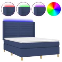 Boxspring met matras en LED stof blauw 140x200 cm - thumbnail