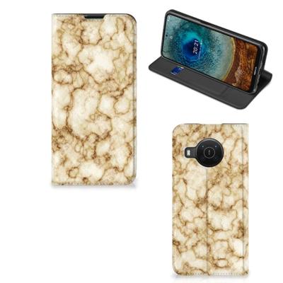 Nokia X20 | X10 | Standcase | Marmer Goud Nokia X20 | X10 | Standcase | Marmer Goud