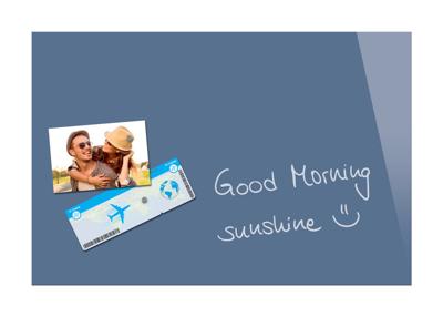 Sigel si-b1207 glasmagneetbord be!board gepoederd blauw 600x400x9mm incl. 2 magneten