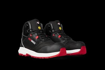 Redbrick werkschoenen - Pulse Overnose - hoog - met kruipneus - S3 - zwart / rood - maat 42