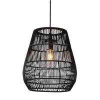 Lucide NERIDA - Hanglamp Binnen/Buiten - Ø 35 cm - 1xE27 - IP44 - Geschikt voor vide en hoge plafonds - Zwart - thumbnail