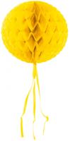 Gele honeycomb bol - 30 cm - thumbnail