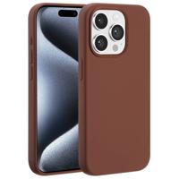 Accezz Liquid Silicone Backcover met MagSafe voor Apple iPhone 15 Pro Telefoonhoesje Bruin - thumbnail