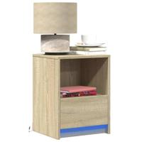 Nachtkastjes met LED-verlichting 2 st bewerkt hout sonoma eiken - thumbnail