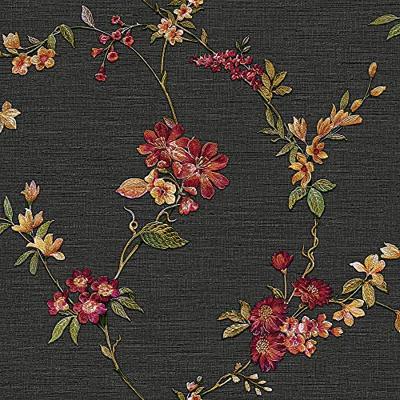Dutch Wallcoverings Fabric Touch/Bs1 Flower Black - Zwart