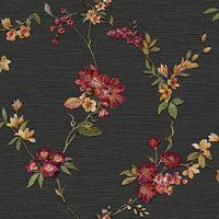 Dutch Wallcoverings Fabric Touch/Bs1 Flower Black - Zwart - thumbnail