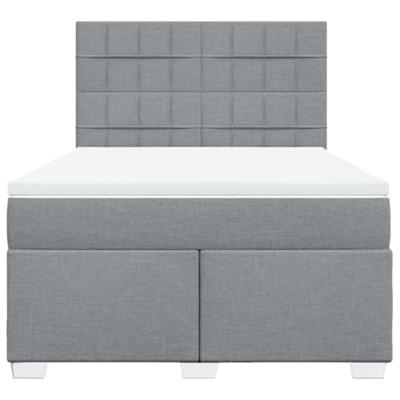 Boxspring met matras stof lichtgrijs 140x190 cm