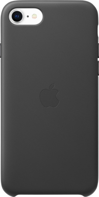 Achterzijde behuizing voor mobiele telefoon - leer - zwart - voor iPhone 7, 8, SE (2e generatie)