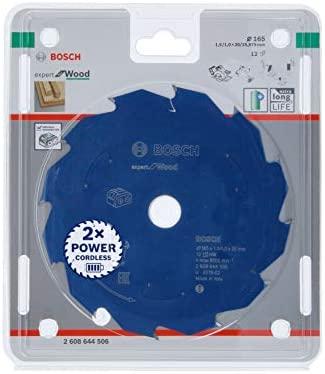 Bosch Accessoires Expert for Wood cirkelzaagblad voor accuzagen 165x1,5/1x20 T12 - 1 stuk(s) - 2608644506 - 2608644506