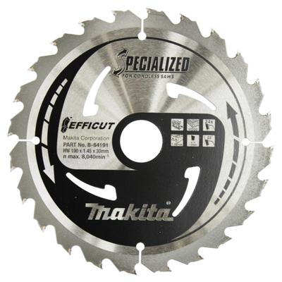 Makita Cirkelzaagblad voor Hout | Efficut | Ø 190mm Asgat 30mm 24T - B-64191