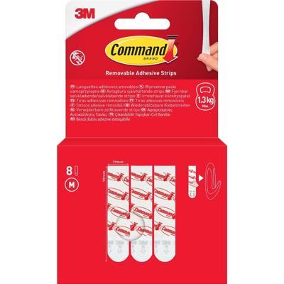 Command kleefstrips, medium, wit, blister van 8 stuks