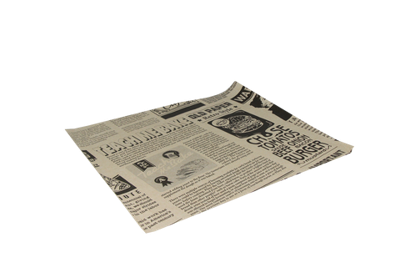 Vetvrij papier 33x30cm hamburgervellenkrant bruin Vetvrij papier 33x30cm hamburgervellenkrant bruin