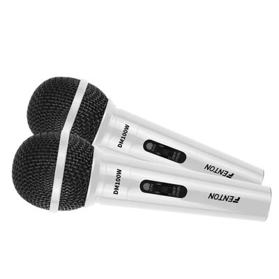 Fenton DM100W - Set van 2 witte microfoons voor o.a. karaoke en DJ's Fenton DM100W - Set van 2 witte microfoons voor o.a. karaoke en DJ's