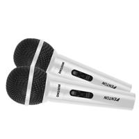 Fenton DM100W - Set van 2 witte microfoons voor o.a. karaoke en DJ's - thumbnail
