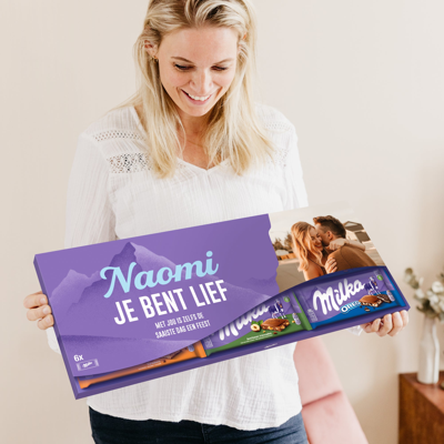 Mega Milka reep met naam en foto bedrukken - 6 repen
