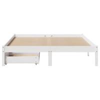 Bedframe zonder matras massief grenenhout wit 120x190 cm - thumbnail