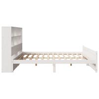 Bed met boekenkast zonder matras grenenhout wit 180x200 cm - thumbnail