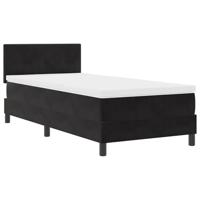 Boxspringbed met matras fluweel zwart 90x200 cm - thumbnail