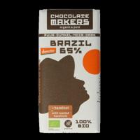 Chocolatemakers Brazil hazelnoot 65% puur demeter bio 80 Gram - thumbnail
