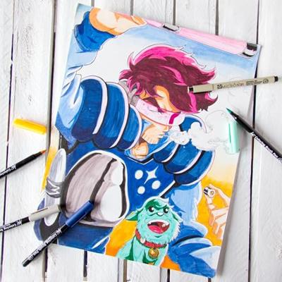 Sakura • pigma micron manga set sepia 4stuks