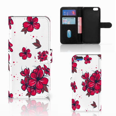 Apple iPhone 7 Plus | 8 Plus Hoesje Blossom Red | Portemonnee hoesje