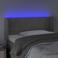 Hoofdbord LED 83x16x78/88 cm fluweel lichtgrijs - thumbnail