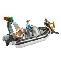 Bruder Dodge RAM 2500 Politie Pick Up met boot en 2 speelfiguren - thumbnail