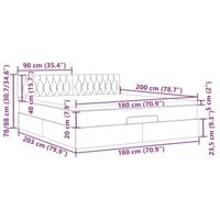 Ottoman bed met matras 180x200 cm fluweel donkergroen - thumbnail