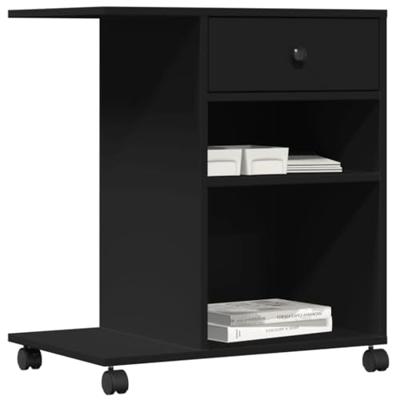 VidaXL Printerkastje met wielen 60x40x68,5 cm zwart VidaXL Printerkastje met wielen 60x40x68,5 cm zwart