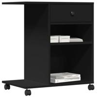 VidaXL Printerkastje met wielen 60x40x68,5 cm zwart - thumbnail
