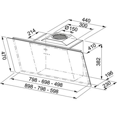 Franke FSMA 905 BK/2 Schouwkap Zwart