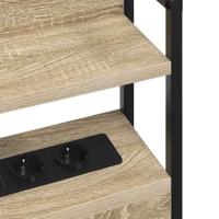 Opberghoofdbord met plank Sonoma eiken 135 cm Bewerkt hout - thumbnail